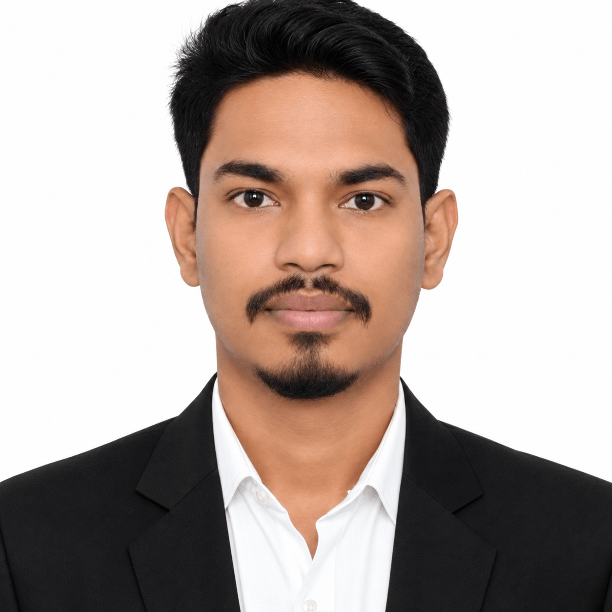 Portrait of Nikhil Gupta, founder of Vedic Rugs India, in a black blazer and white shirt